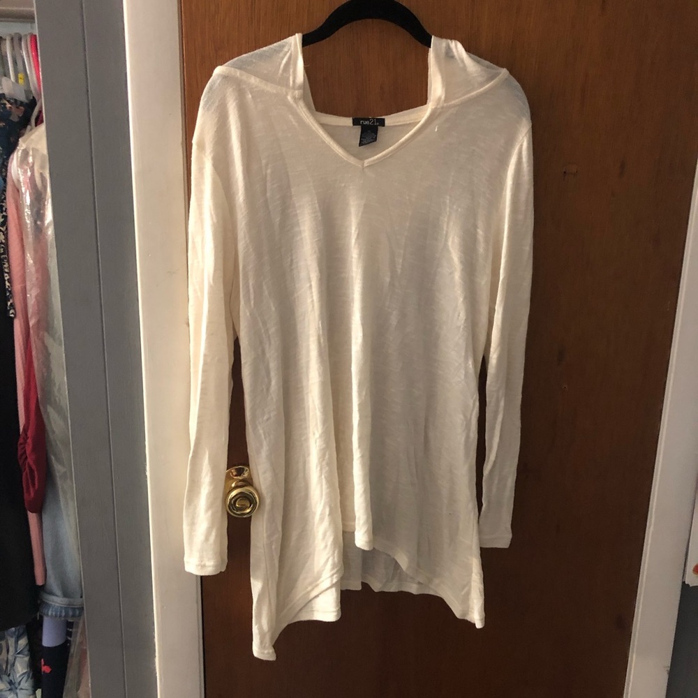 Hooded Cream Colored Sweater